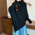 Women Cozy Knitted Turtleneck Batwing Sleeves